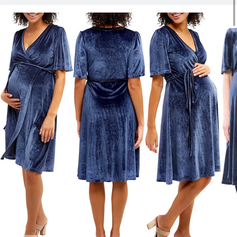 Nom maternity Genevieve velvet maternity and nursing dress